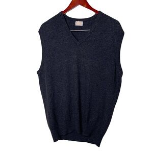 Barrie Vintage 70s 80s Pure Cashmere Scotland V Neck Grey Vest sz 42